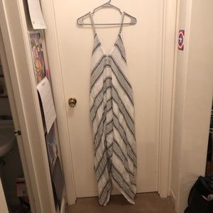 World Market Romper Gray and White Harem